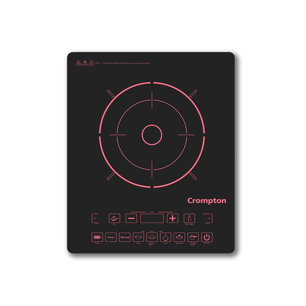Crompton Instaserve 2000 W Induction Cooktop with 11 Feather Touch Buttons