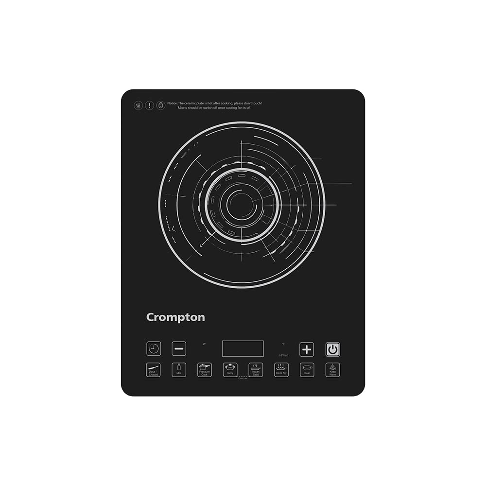 Crompton Instaserve 2100 W Induction Cooktop with 12 Feather Touch Buttons
