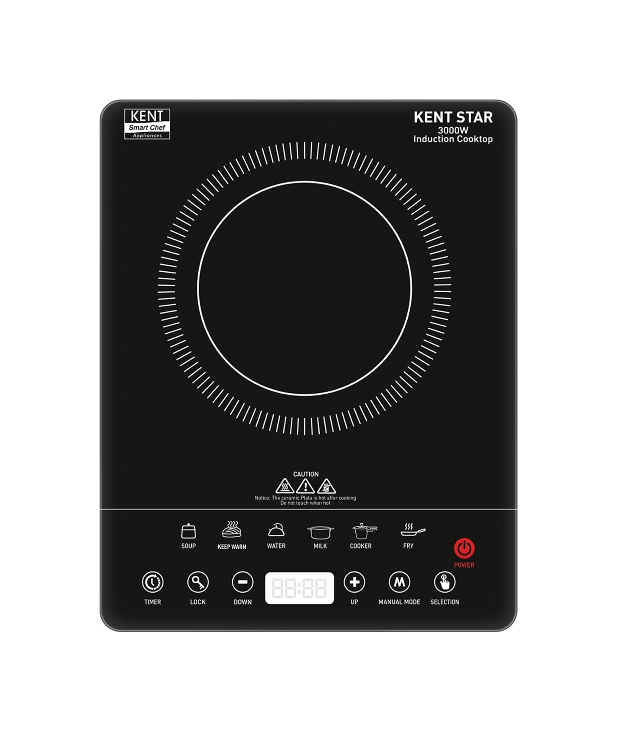 KENT Star Induction Cooktop 3000W with 6 Preset Menu