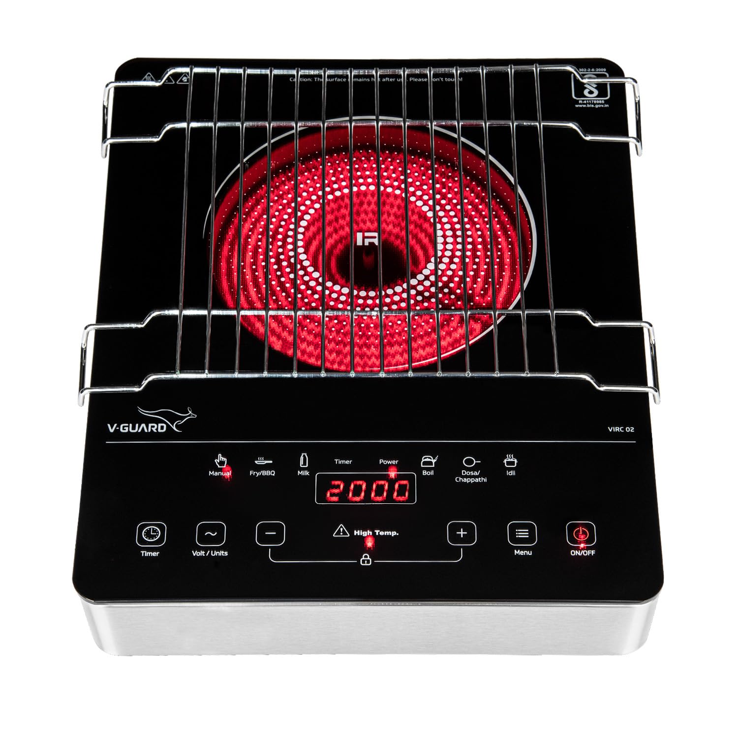 V-Guard VIRC 02 2000 W Electric Infrared Induction Cooktop