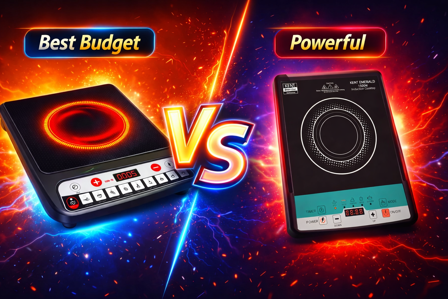 KENT Emerald 1500W vs 2000W Slide Touch Induction