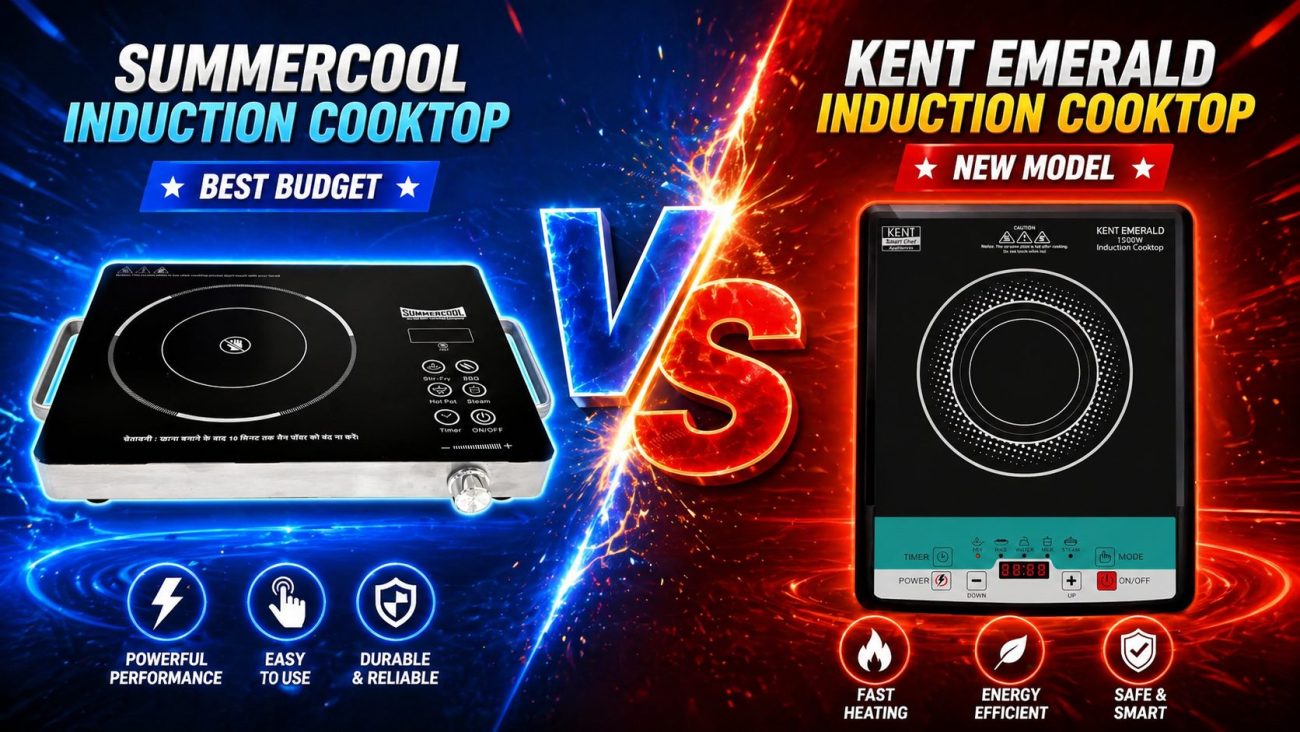 KENT Emerald Induction Cooktop 1500W vs SUMMERCOOL Infrared