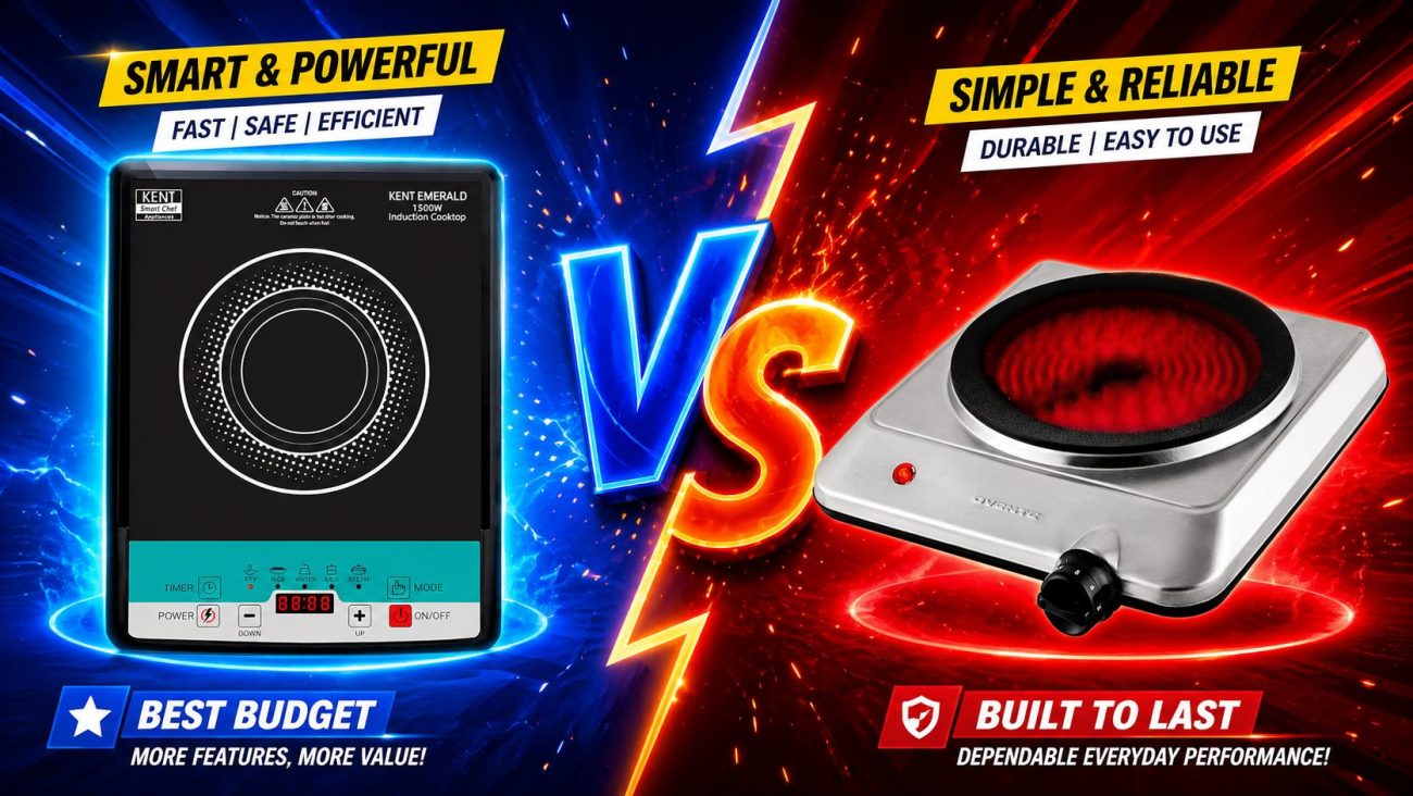 KENT Emerald Induction Cooktop vs Ovente BGI201S Infrared Cooktop – Which One Should You Buy