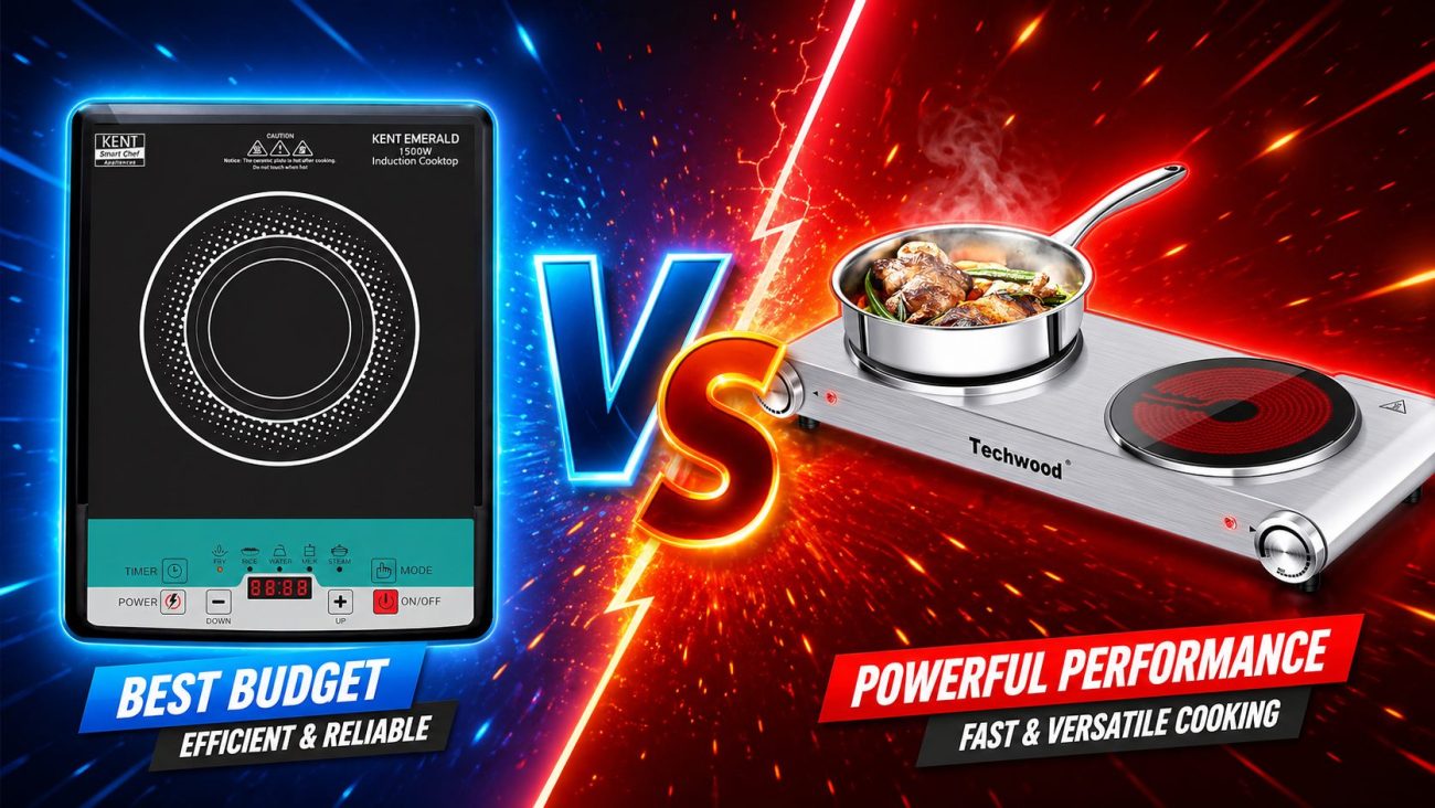 KENT Emerald Induction Cooktop vs Techwood Double Burner Infrared
